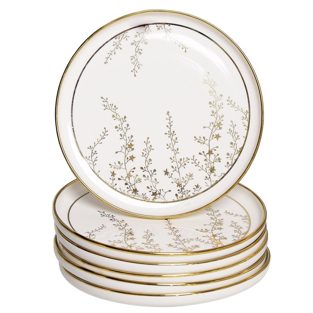 Service à Table en Porcelaine 39 Pièces Golden House Doré 