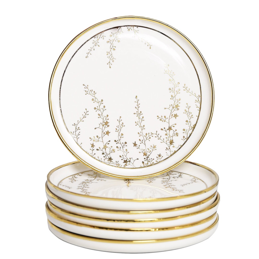 Service à Table en Porcelaine 39 Pièces Golden House Doré 