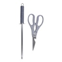 Ensemble 8 Pièces Couteaux avec Support Blanc Gris