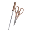 Ensemble 8 Pièces Couteaux avec Support Blanc Marron