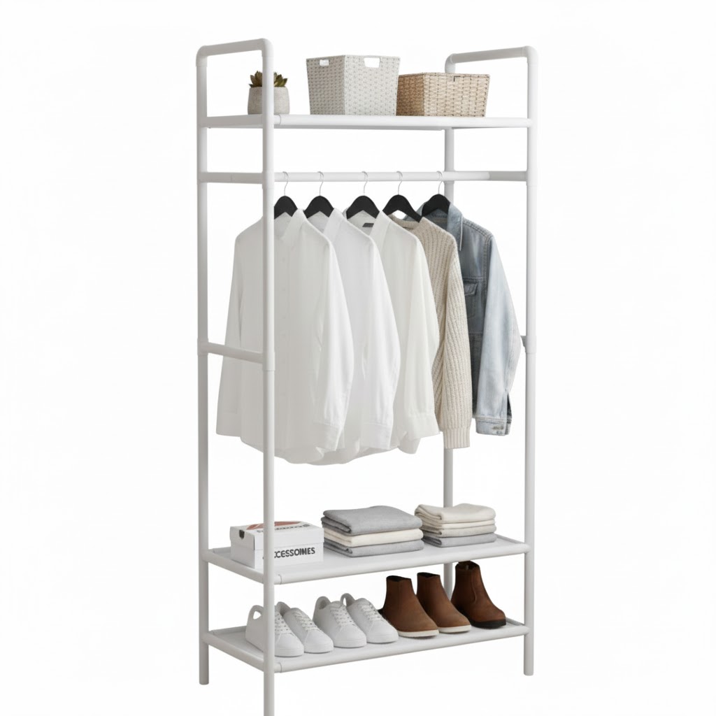 Portant vêtements Et Organisateur à 4 Niveaux de Rangement