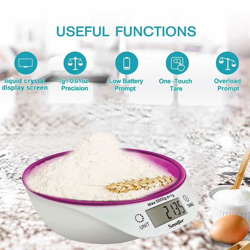 Balance de Cuisine Electronique Sonifer avec Bol Violet