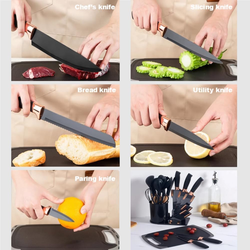 Ensemble D’ustensiles De Cuisine En Silicone  19 Pièces Noir