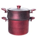 Batterie de Cuisine 22 Pièces Granite Golden House Rouge