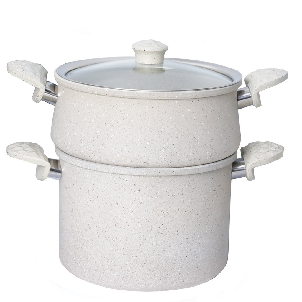 Batterie de Cuisine 22 Pièces Granite Golden House Blanc Cassé