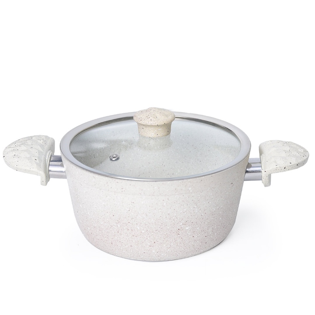 Batterie de Cuisine 22 Pièces Granite Golden House Blanc Cassé