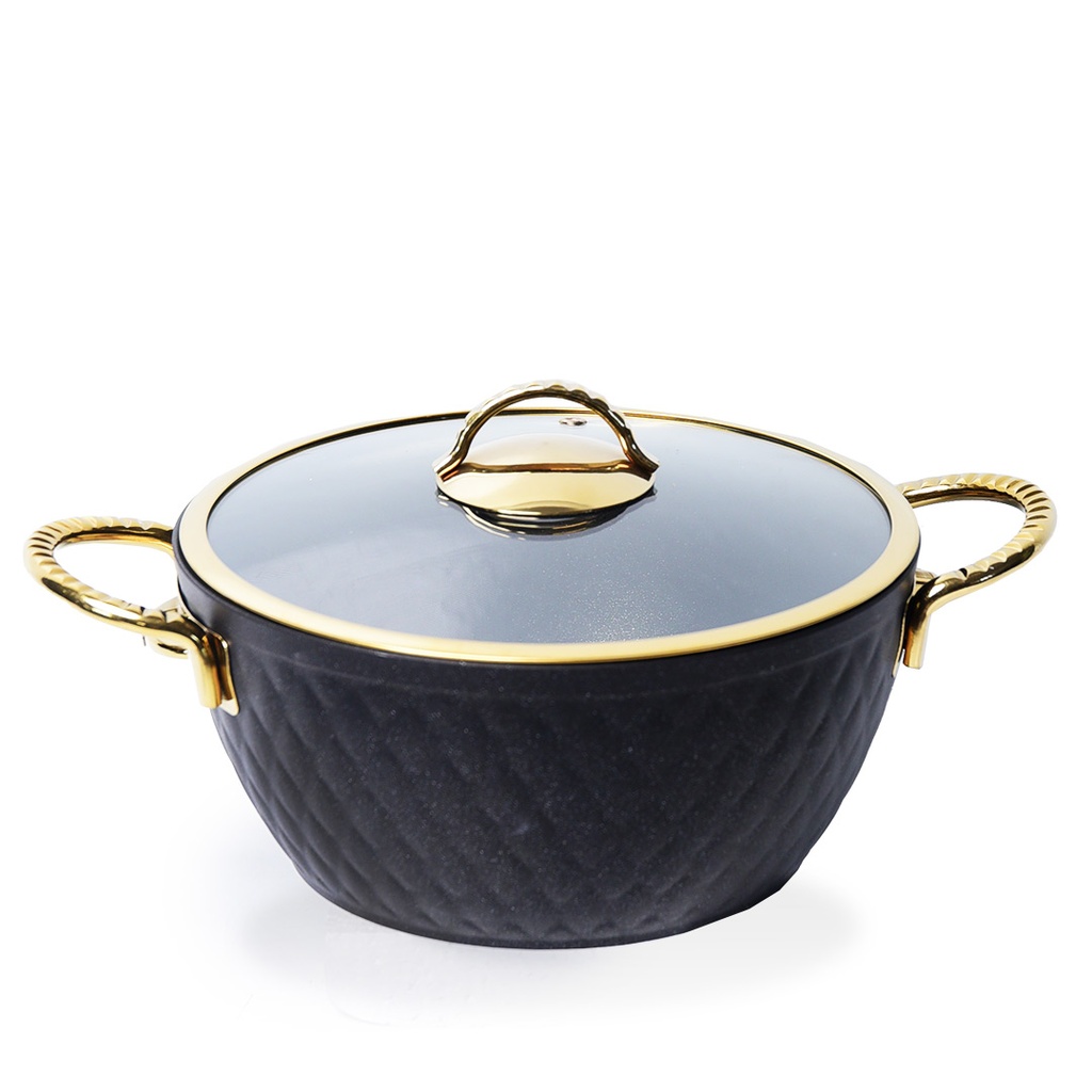 Batterie De Cuisine Vivaldi Lidya Diamond 9 Pièces Granite Noir