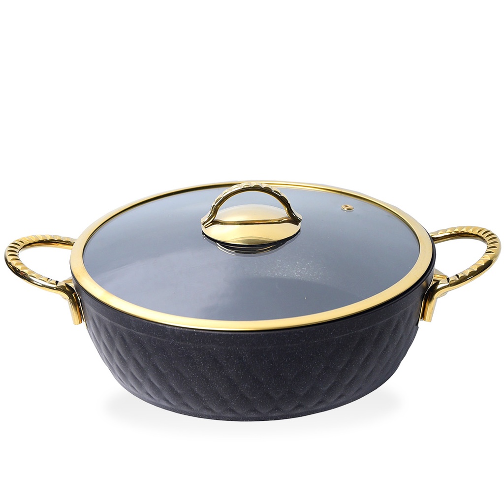 Batterie De Cuisine Vivaldi Lidya Diamond 9 Pièces Granite Noir