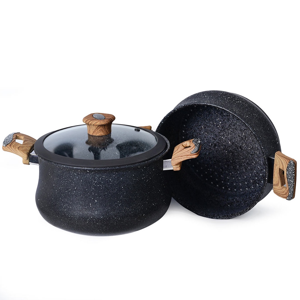 Batterie De Cuisine Vivaldi  20 Pieces En Granite Noir