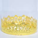 Raffinement Doré "Ensemble de 3 Pots en Verre avec Plateau Miroir"