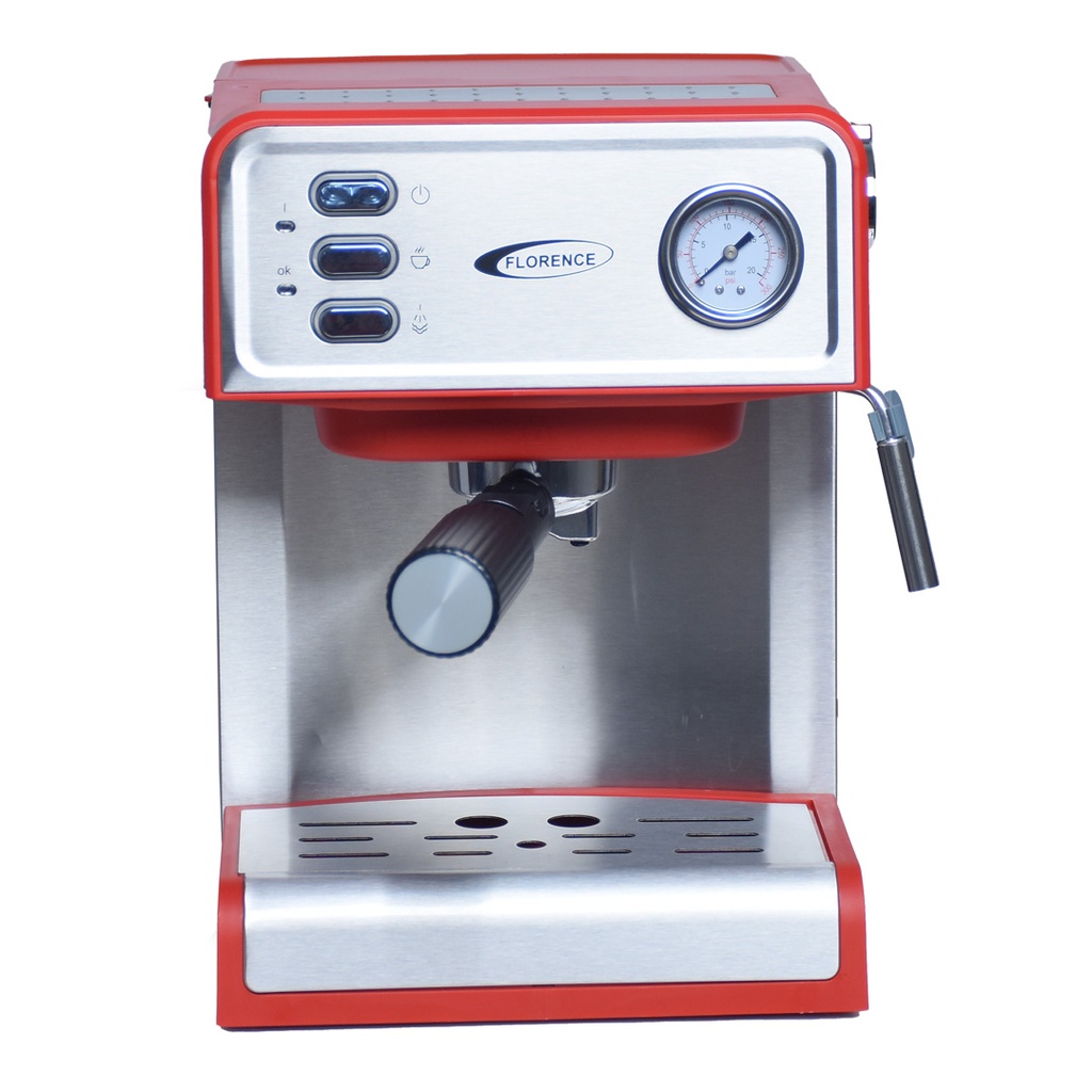 Machine À Café Expresso Cappuccino Latté Florence 1200W 1,6 L Rouge