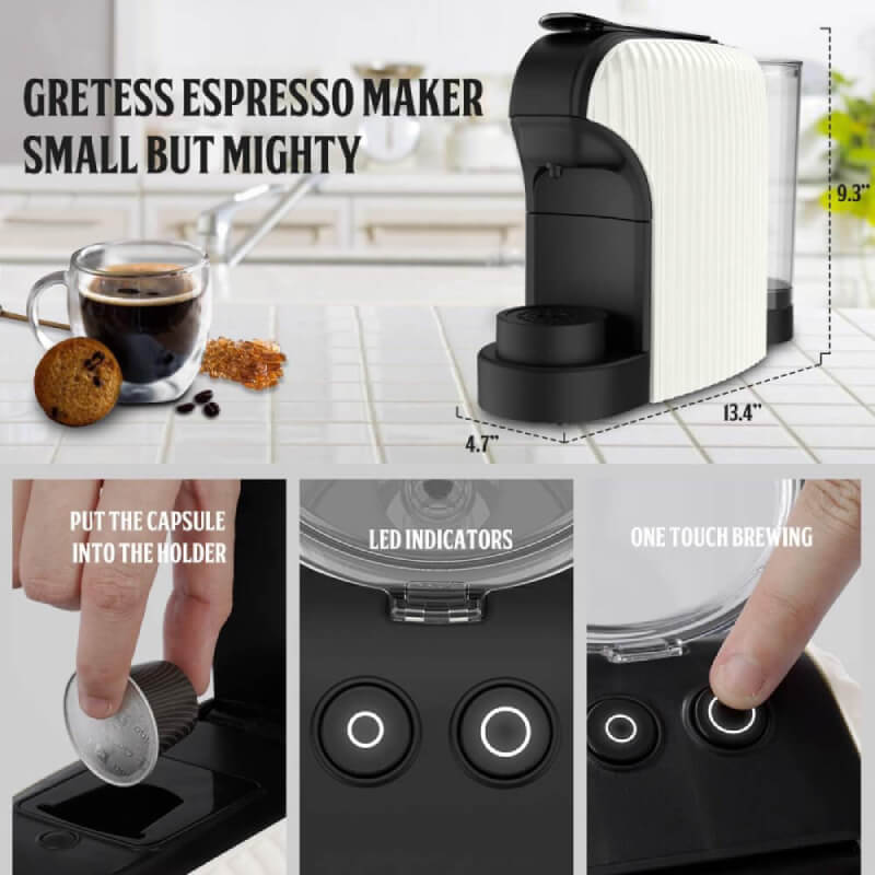 Machine café à capsule Nespresso Florence -1400W 1000 ml Blanc