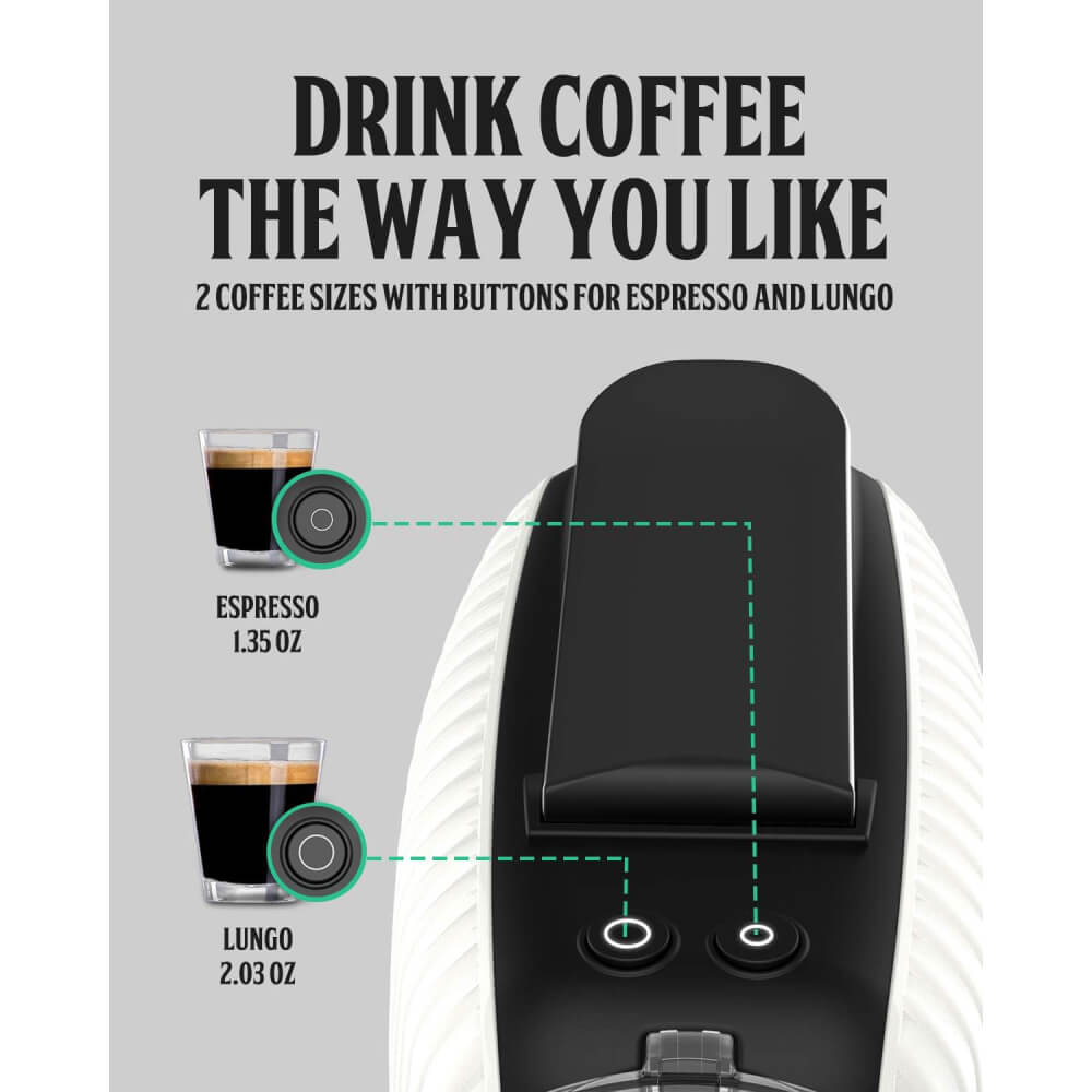 Machine café à capsule Nespresso Florence -1400W 1000 ml Blanc