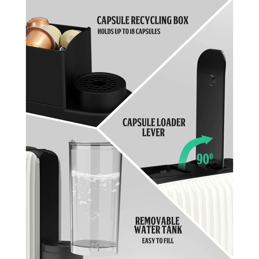 Machine café à capsule Nespresso Florence -1400W 1000 ml Blanc