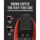 Machine café à capsule Nespresso Florence-1400W 1000 ml Rouge