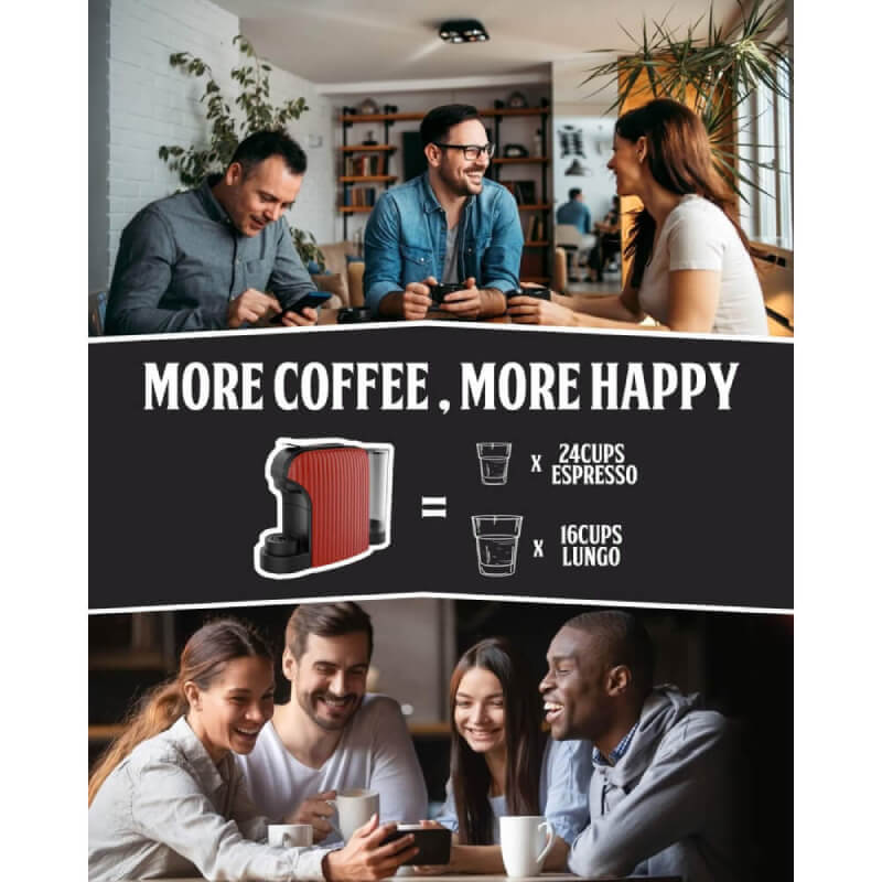 Machine café à capsule Nespresso Florence-1400W 1000 ml Rouge