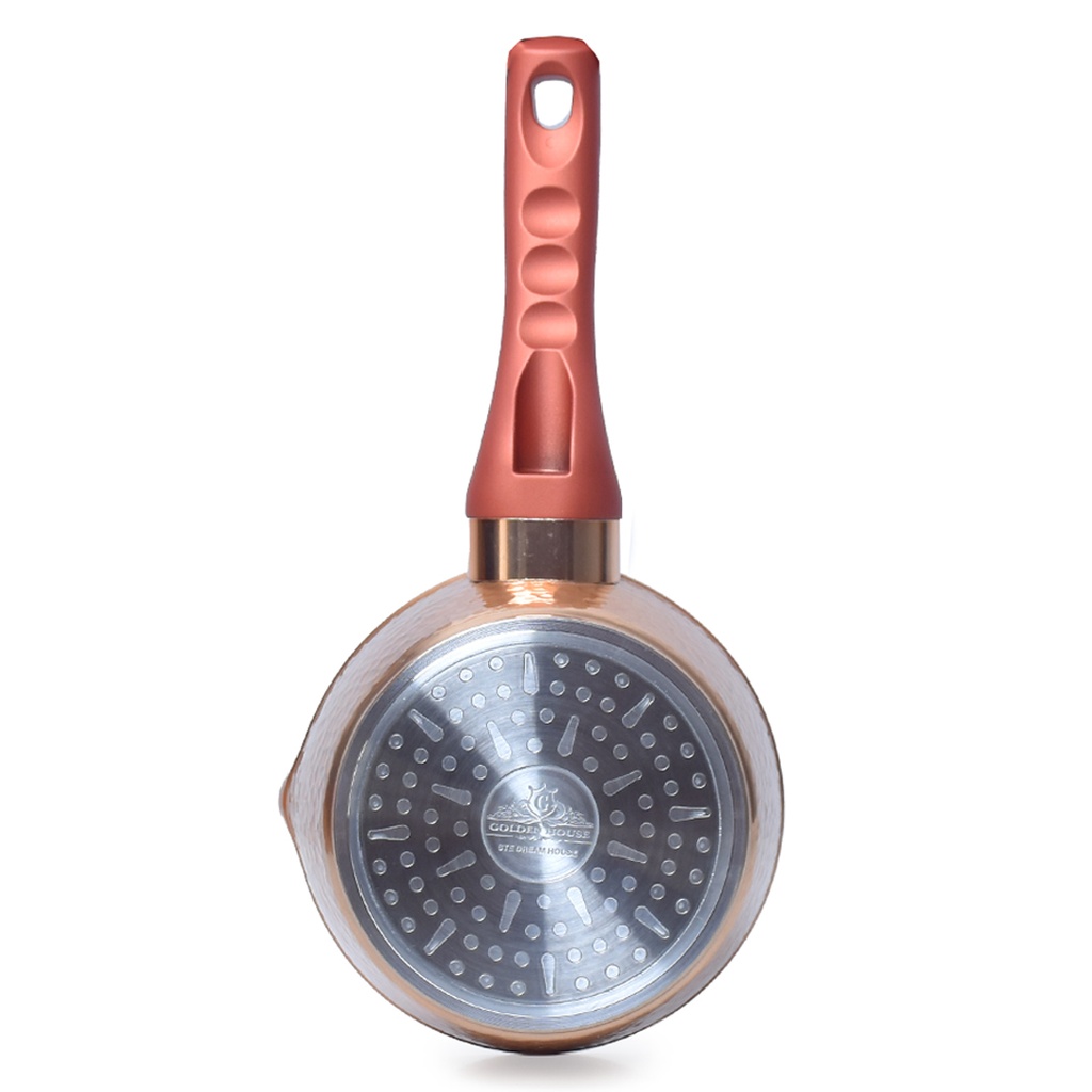 Set De 3 Casseroles Granite Golden House - 16 cm - 18 cm - 20 cm - Effet Cuivre