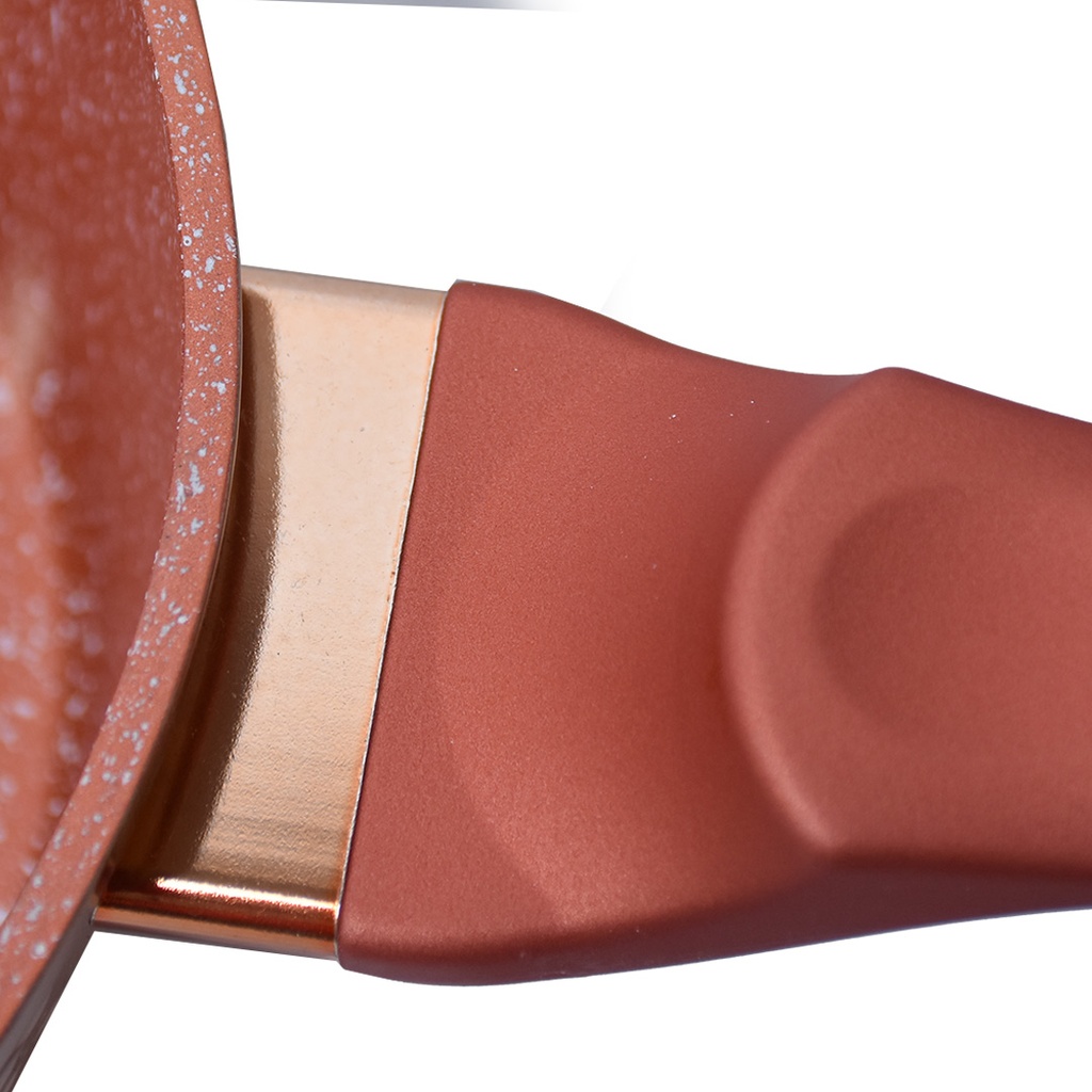 Set De 3 Poêles Granite Golden House - 20 cm - 24 cm - 28 cm - Effet Cuivre