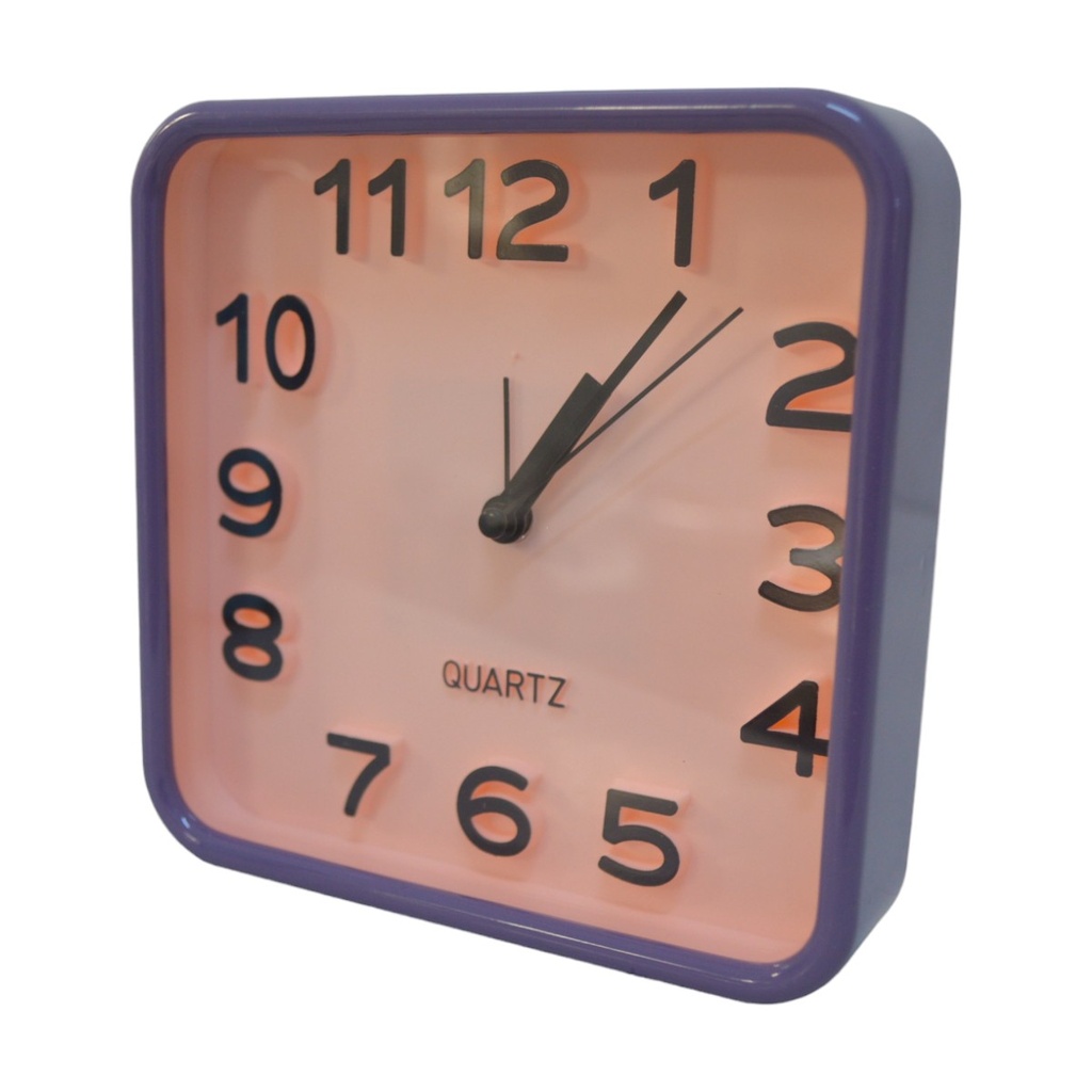 Horloge De Table Quartz Forme Carré - Réveil - Rose