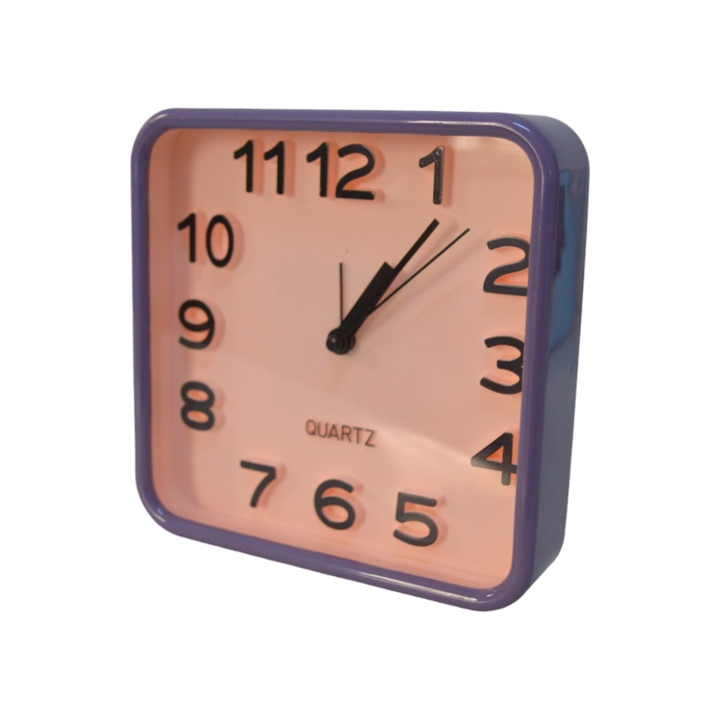 Horloge De Table Quartz Forme Carré - Réveil - Rose