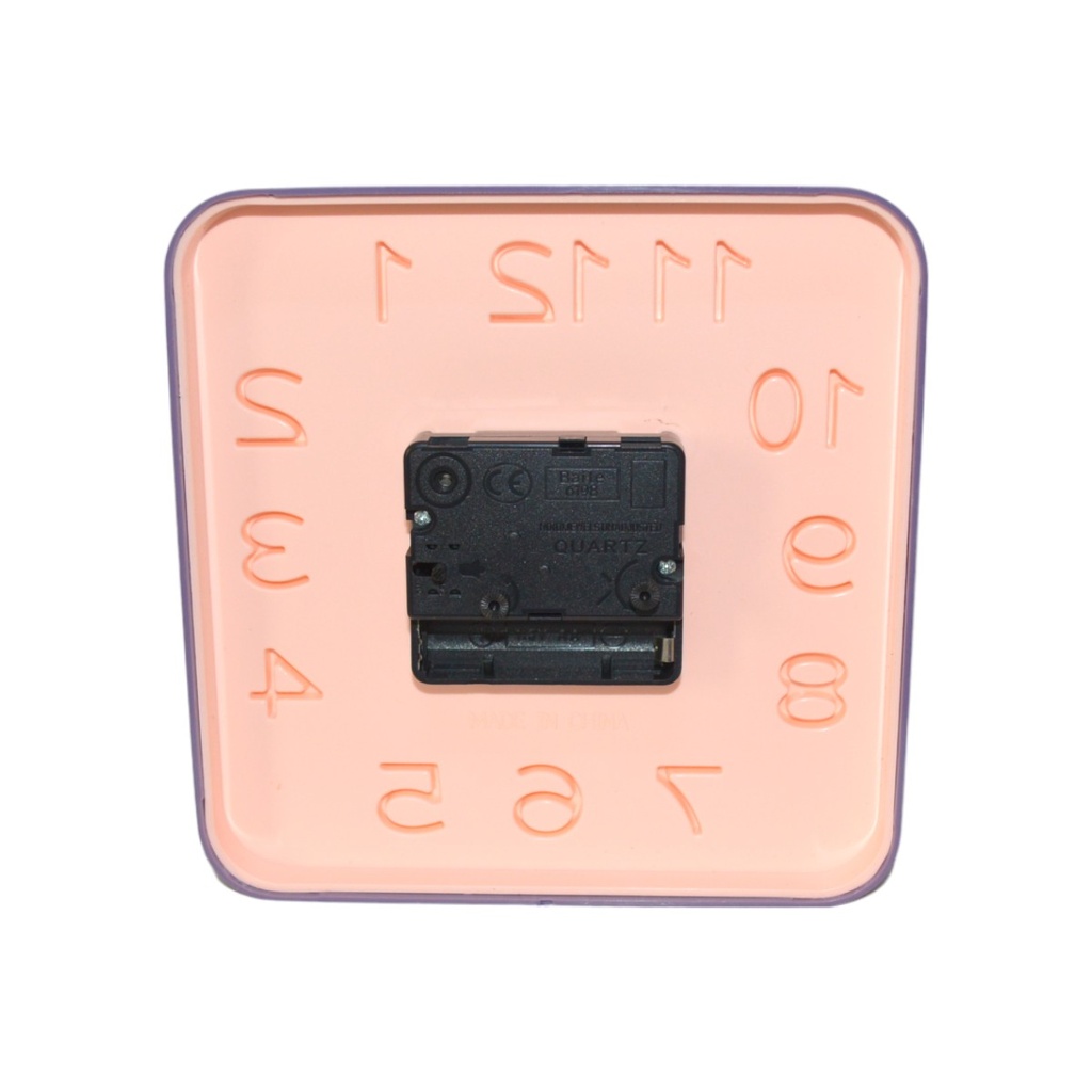 Horloge De Table Quartz Forme Carré - Réveil - Rose