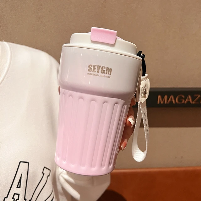 Mug Thermos Seygm en acier inoxydable 400ml - Rose