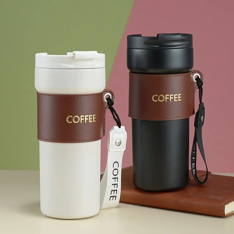 Mug Thermos Fashion en acier inoxydable 450ml - Blanc
