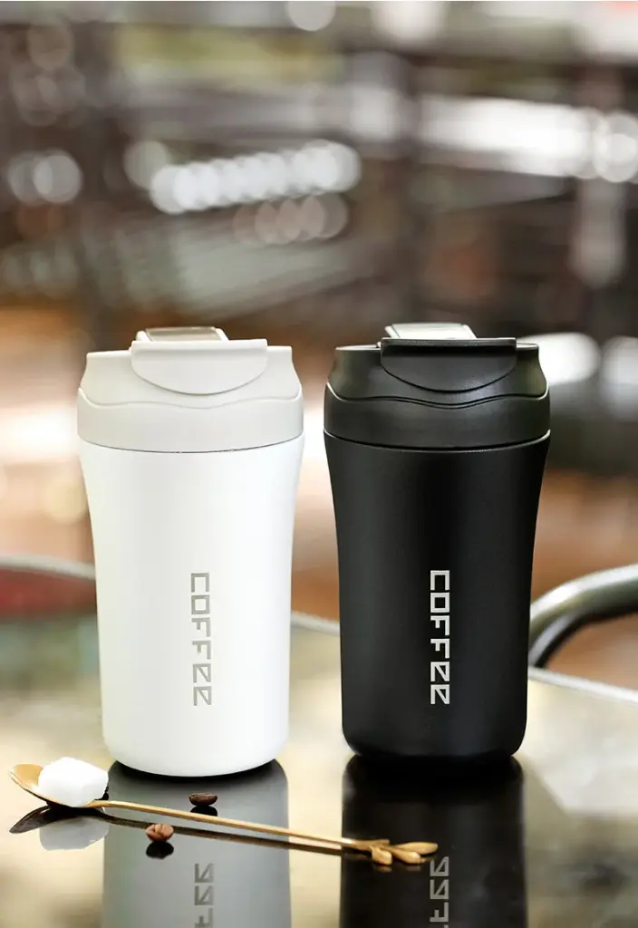 Mug Thermos Coffee en acier inoxydable 400ml - Blanc
