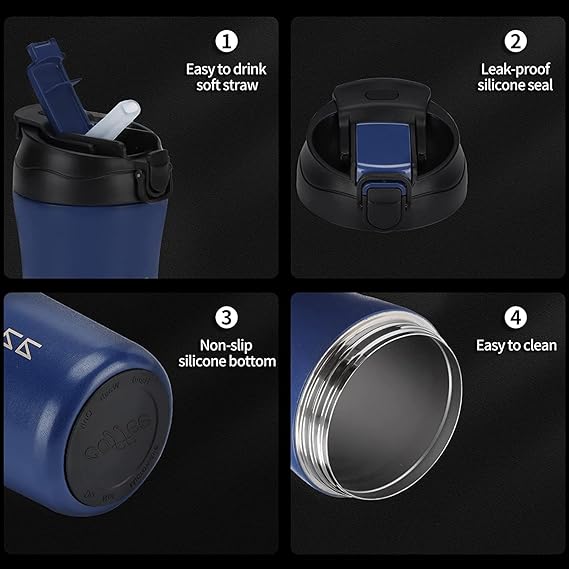 Mug Thermos Coffee en acier inoxydable 400ml - Bleu