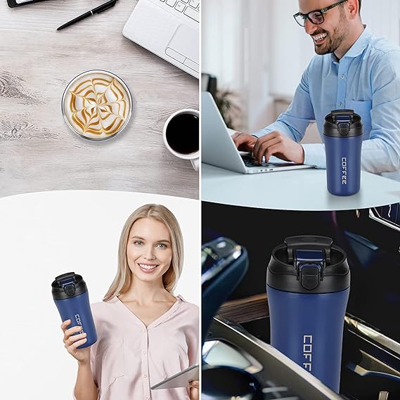 Mug Thermos Coffee en acier inoxydable 400ml - Bleu