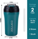 Mug Thermos Coffee en acier inoxydable 400ml - Vert
