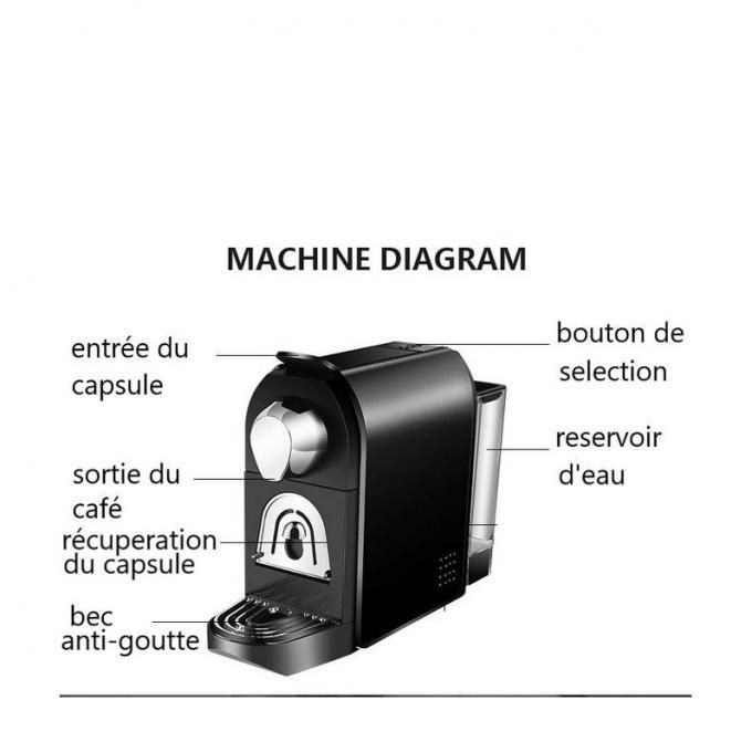 Machine café à capsule Nespresso Florence -1400W 750 ml Noir 