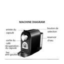 Machine café à capsule Nespresso Florence -1400W 750 ml Noir 