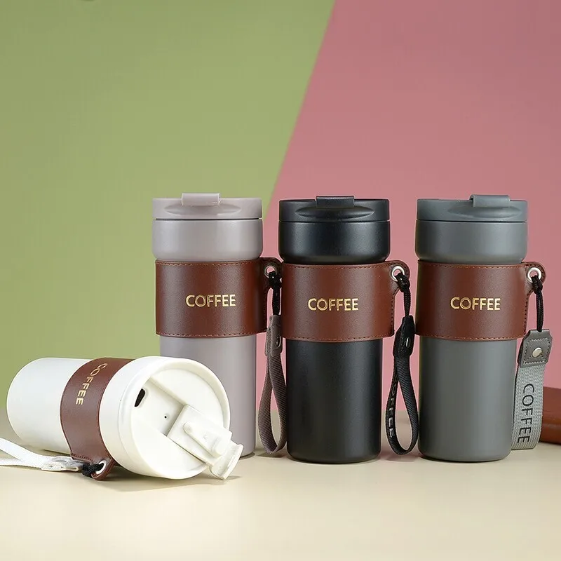 Mug Thermos Fashion en acier inoxydable 450ml - Noir