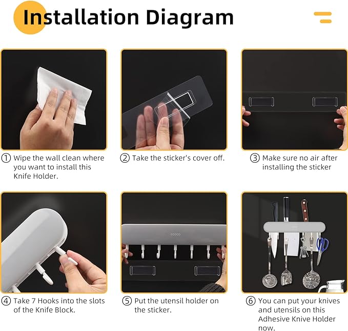 Porte-ustensiles de cuisine mural ECOCO multifonctionnel 