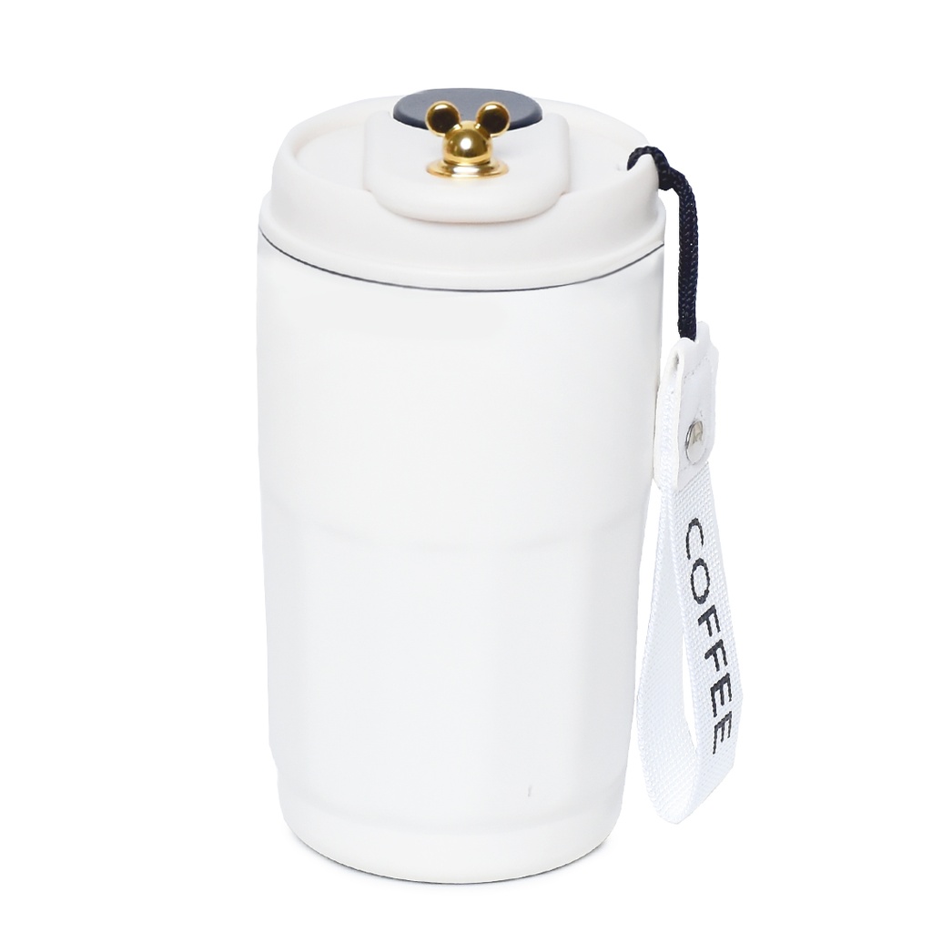 Mug Thermos en acier inoxydable 400ml - Couvercle Beige