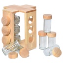 Set Porte Épices 12 Pièces Avec Support en Bois