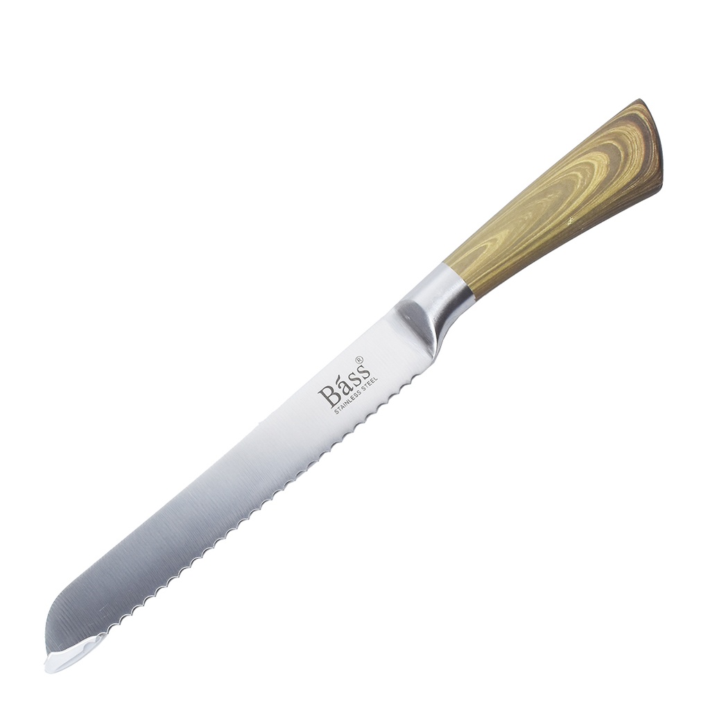 Ensemble 8 Pièces Couteaux Bàss avec Support Tournant - Manche Bois