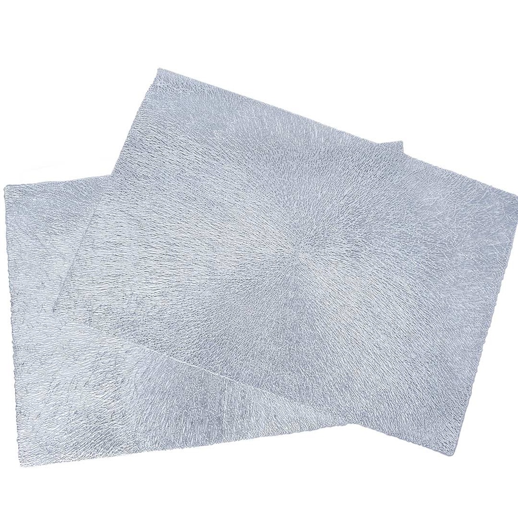 Pack de 2 sous-plats Rectangulaire en plastique Argente