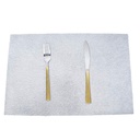 Pack de 2 sous-plats Rectangulaire en plastique Argente