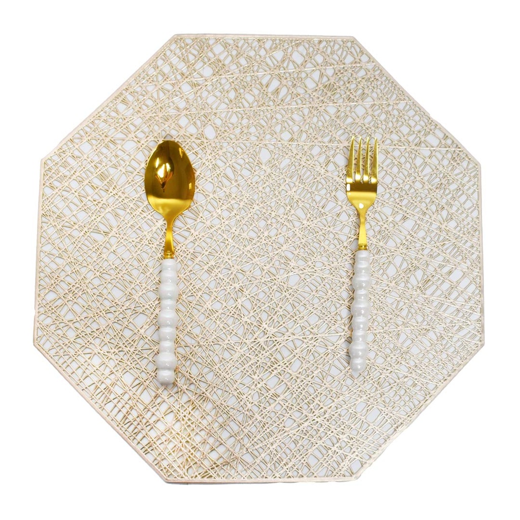 Pack de 2 sous-plats Hexagonal en plastique Doré