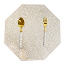 Pack de 2 sous-plats Hexagonal en plastique Doré