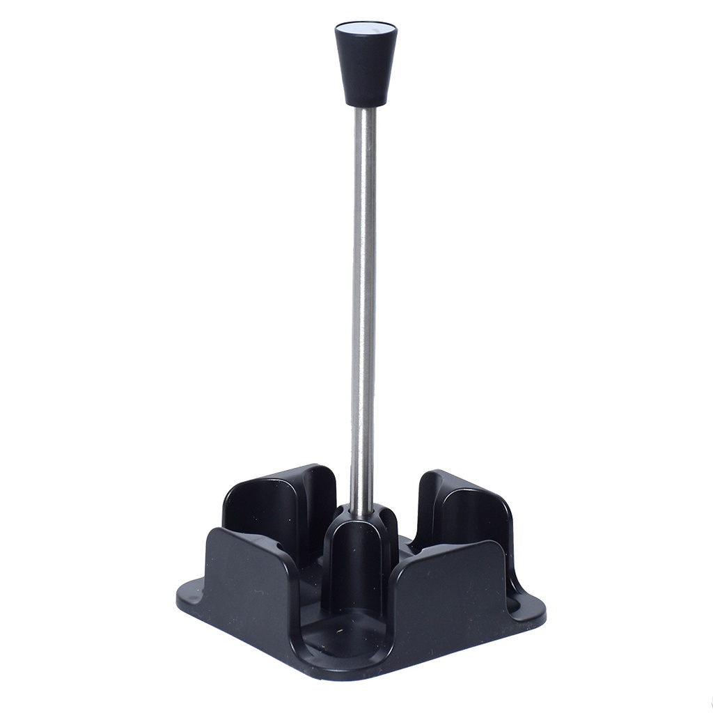 Set Huilier 4 Pièces En Verre Avec Support - Noir