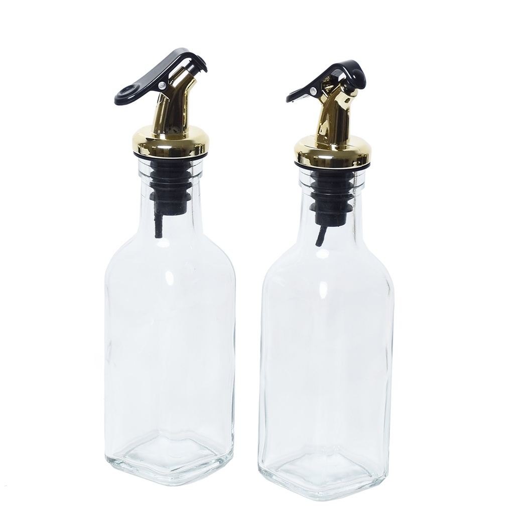 Set Huilier 4 Pièces En Verre Avec Support - Noir