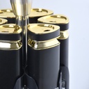 Set Portes Épices 6 Pièces En Verre Avec Support - Noir