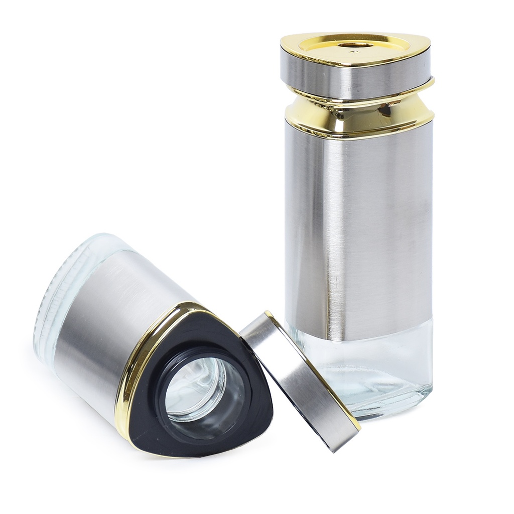 Set Portes Épices 8 Pièces En Verre Avec Support - Inox