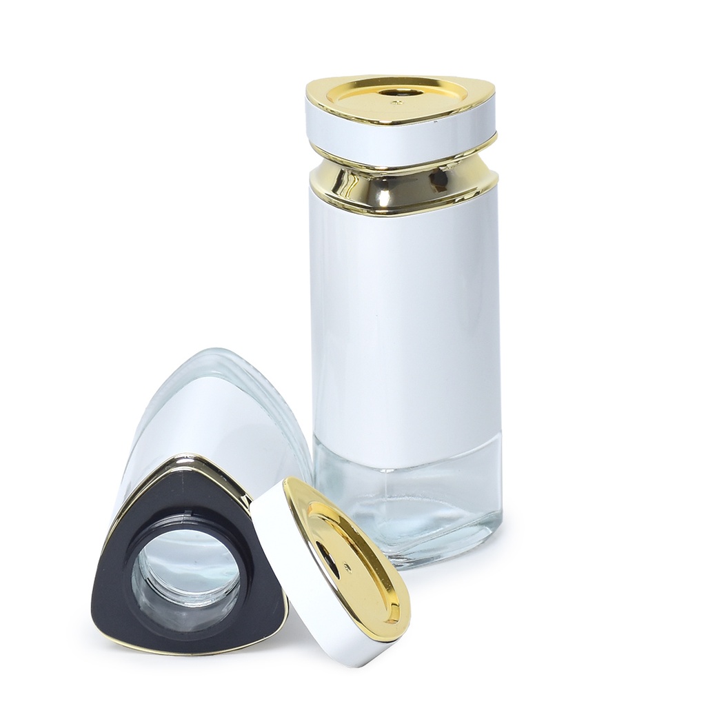 Set Portes Épices 12 Pièces En Verre Avec Support - Blanc