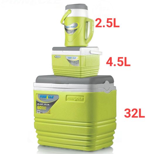 Pack De 3 Glacières - Pinnacle - Isolé Portable – BPA Free – 32L/4.5L/2.5L - Vert