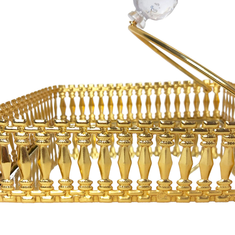 Porte Papier En Métal Avec Miroir 18 X 18 CM - Doré - Motif 1