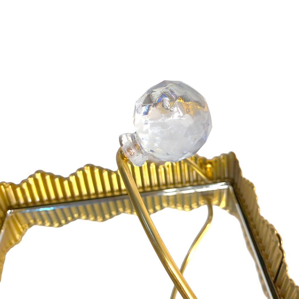 Porte Papier En Métal Avec Miroir 18 X 18 CM - Doré - Motif 3